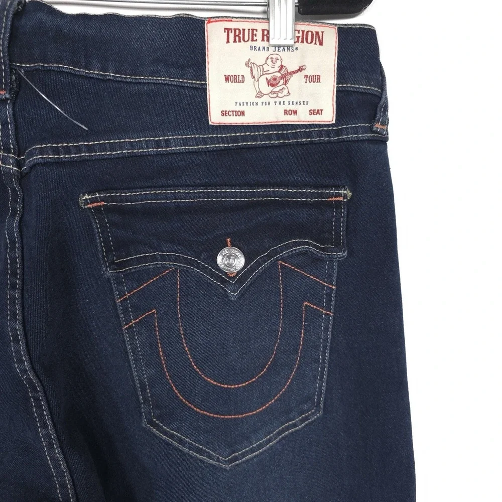 TRUE RELIGION New Men's Jeans 36x32 GENO SN Relaxed Flap Slim Dark Sultry 700390